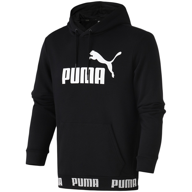 PUMA彪马男装连帽休闲卫衣经典LOGO款运动服844793 L 84479301黑