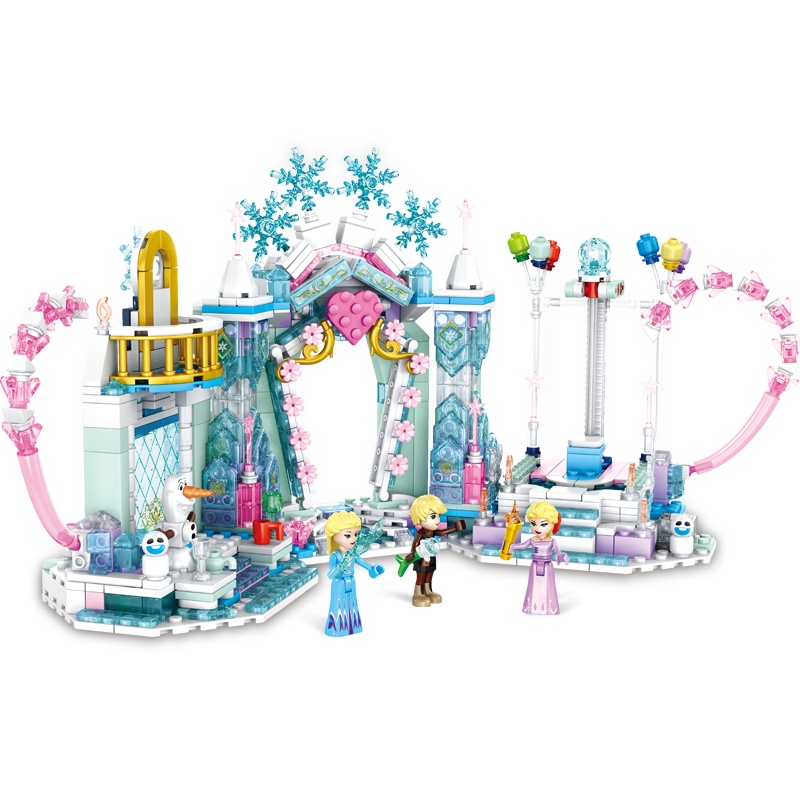 汇奇宝 爱沙艾莎爱莎艾沙冰雪城堡奇缘周边宫殿女孩公主积木房子别墅玩具6-14岁 冰雪梦幻游乐园【810颗粒】