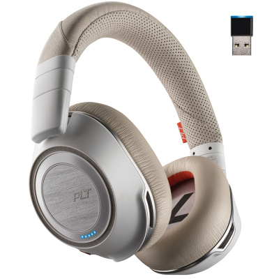 缤特力(Plantronics)8200UC 蓝牙无线耳机耳麦 ANC主动降噪/音频视频会议终端/白
