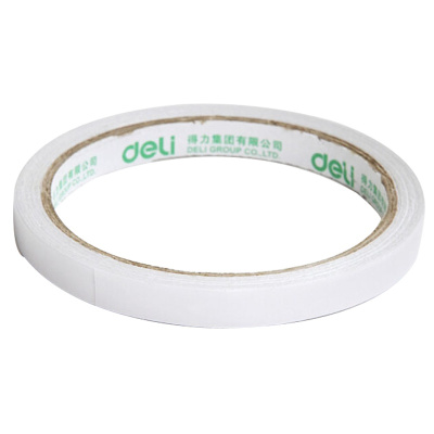 得力30404 双面胶 棉纸双面胶带 80um薄粘胶层 9mm*10y/卷