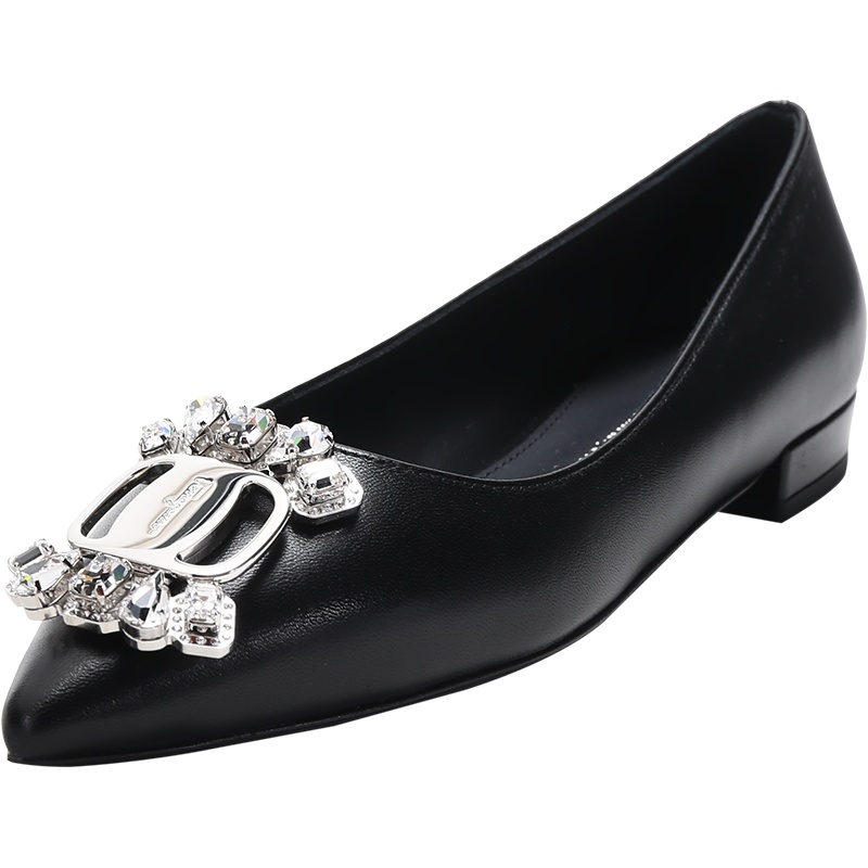 Salvatore Ferragamo 菲拉格慕 女士羊皮VARA蝴蝶结尖头芭蕾舞鞋平底鞋 0742064