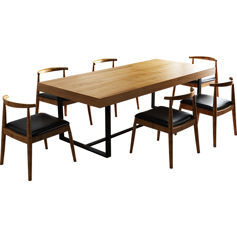 实木会议桌长桌loft原木办公桌椅组合家具现代简约洽谈桌电脑桌