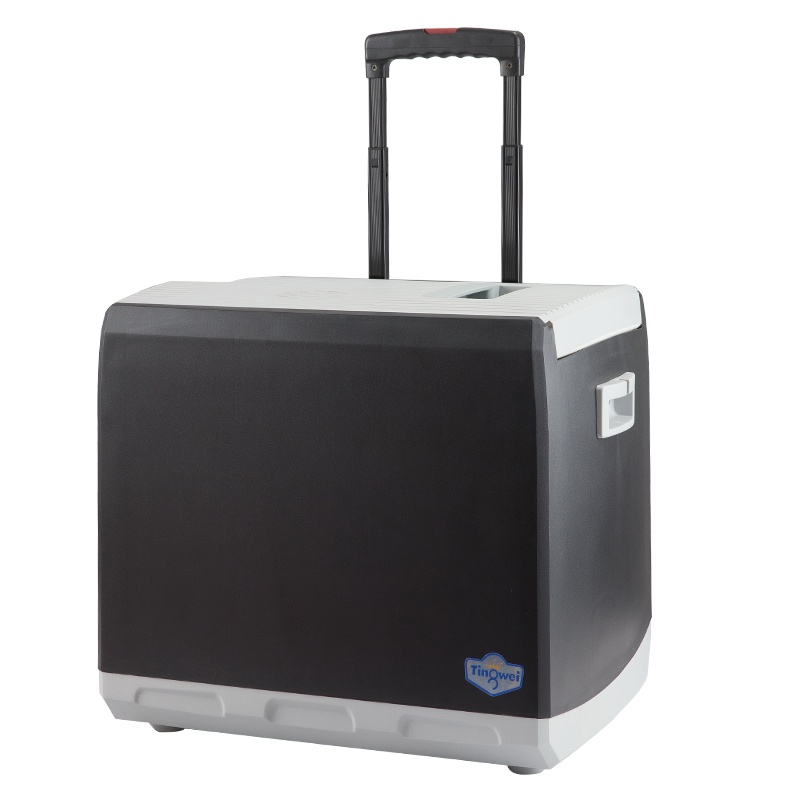 婷微(Tingwei)车载冰箱 CB-46-44L黑色大容量电子制冷半导体冷暖冰箱 户外自驾野餐便携式双开门拉杆冷藏箱