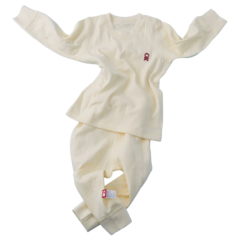 苏宁自营okayfit品物咸亨宝宝内衣秋冬装全棉热能秋冬V领型长袖保暖上衣童装家居服