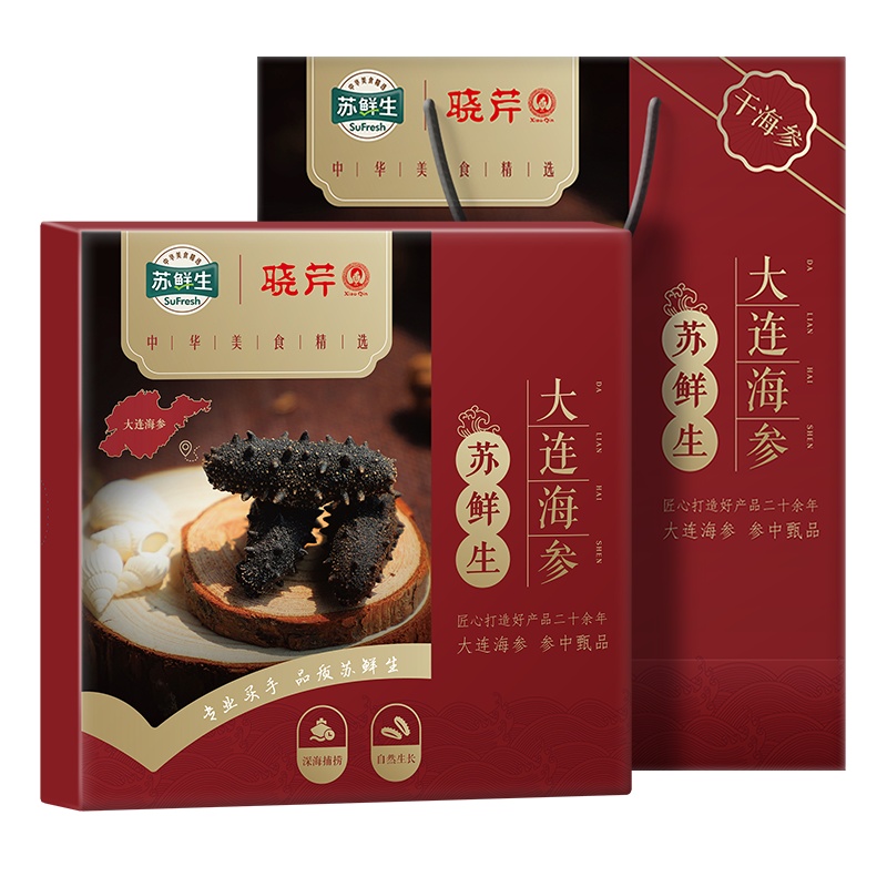 苏鲜生[苏宁自主品牌]12小时干海参 7-11头以内/30g 优质大连海参 辽刺参 海参礼盒 人工捕采 营养美味