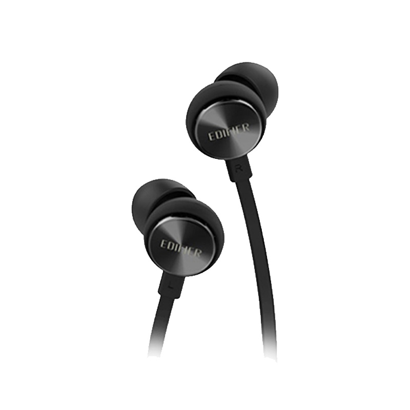 Edifier/漫步者 H293P Plus入耳式手机3.5mm插孔有线耳机音乐面条线耳塞带耳麦 黑色