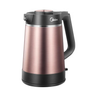 美的 VJ1502a 1.5L 家用 304不锈钢一体式烧水壶 棕色