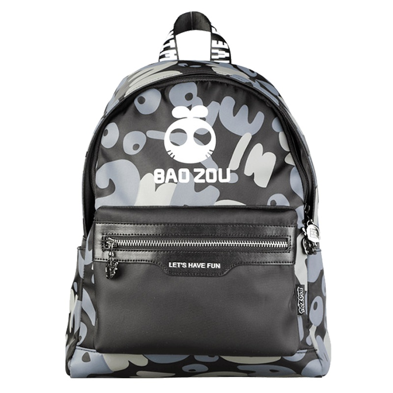 暴走漫画 王尼玛 剪影LOGO印花迷彩 旅行学生双肩包