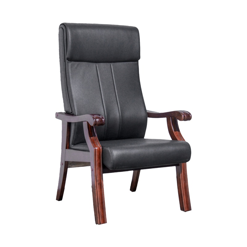 [硕辉]SH-G013会议椅 实木框架 牛皮椅 770*690*1250