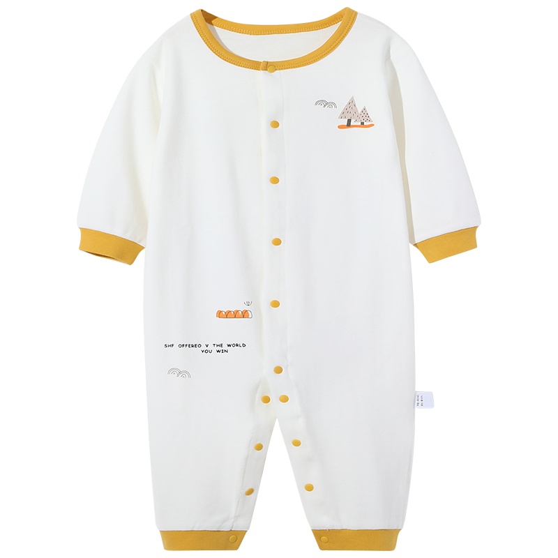 婴儿衣服秋装纯棉长袖连体哈衣男宝宝时尚爬服外出服