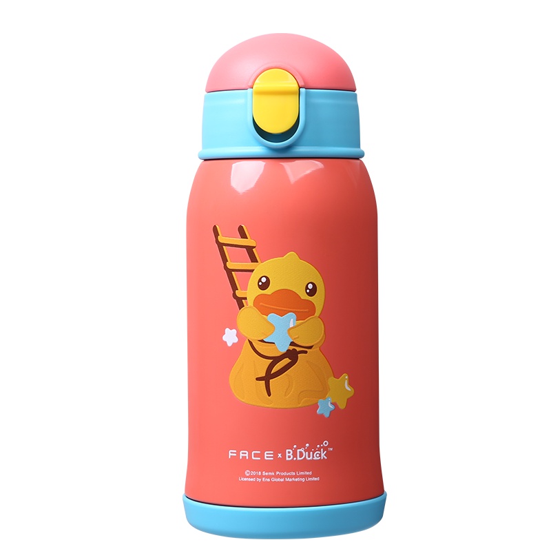 face宝宝保温杯带吸管 婴儿学饮杯幼儿园防摔水杯儿童水杯吸管杯
