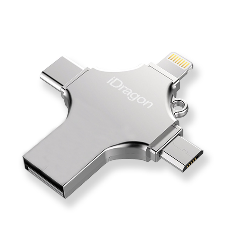苹果安卓type-c手机U盘16G 三星华为小米乐视电脑通用 OTG多功能U盘16GB 银色
