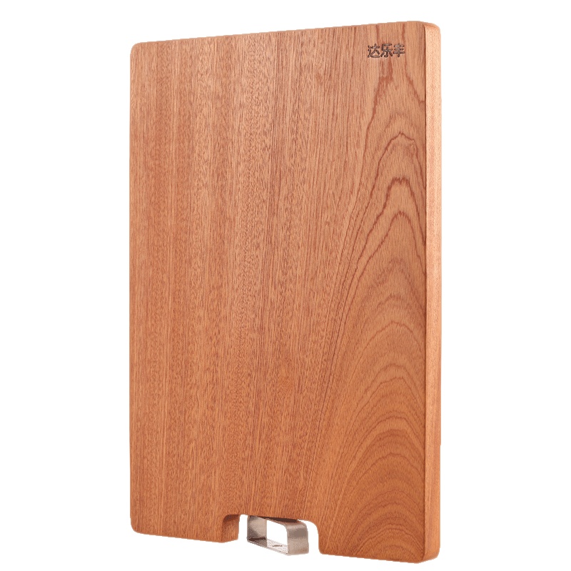 达乐丰 木质菜板40*28*2.2CM乌檀木 长方形可站竖立整木菜板 厨房砧板 实木家用切菜板 加厚案板 刀板面板