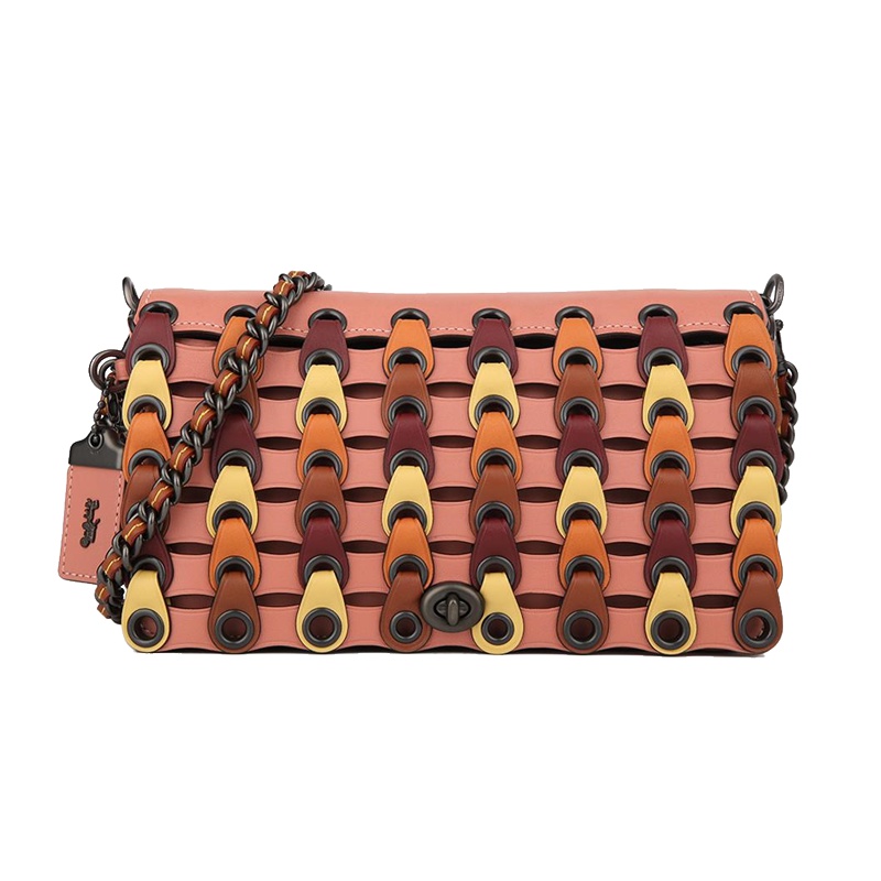 COACH 纯皮拼接女士斜挎包86831