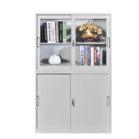 梦商 分体加宽款上玻下铁 办公移门文件柜 档案资料柜 铁皮柜 1850*1180*390mm