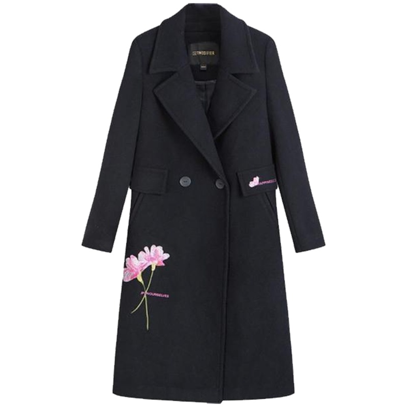 拉夏贝尔7M莫丽菲尔韩版高端气质羊毛中长款宽松显瘦羊绒大衣外套70009326