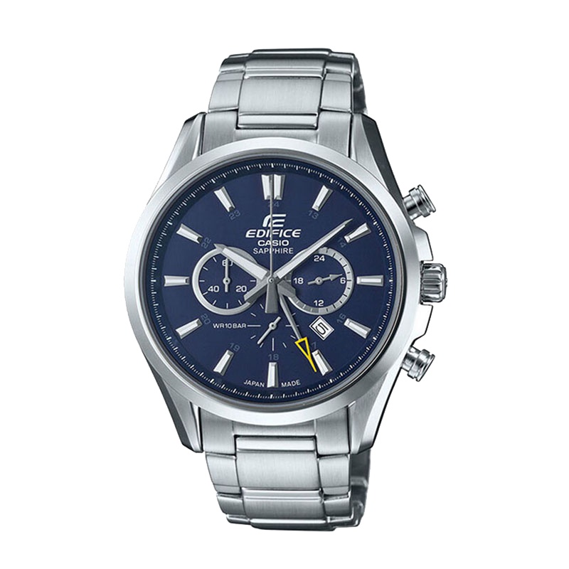 CASIO卡西欧日韩品牌 石英表 男 EDIFICE系列商务休闲不锈钢带男士指针石英腕表EFB-504JD-2A