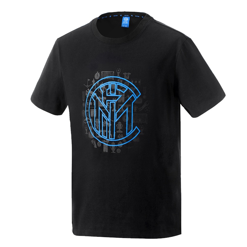 国际米兰俱乐部Inter Milan官方2020夏季男新款T恤简约时尚运动休闲短袖圆领套头衫高档棉氨印花设计感宽松上衣