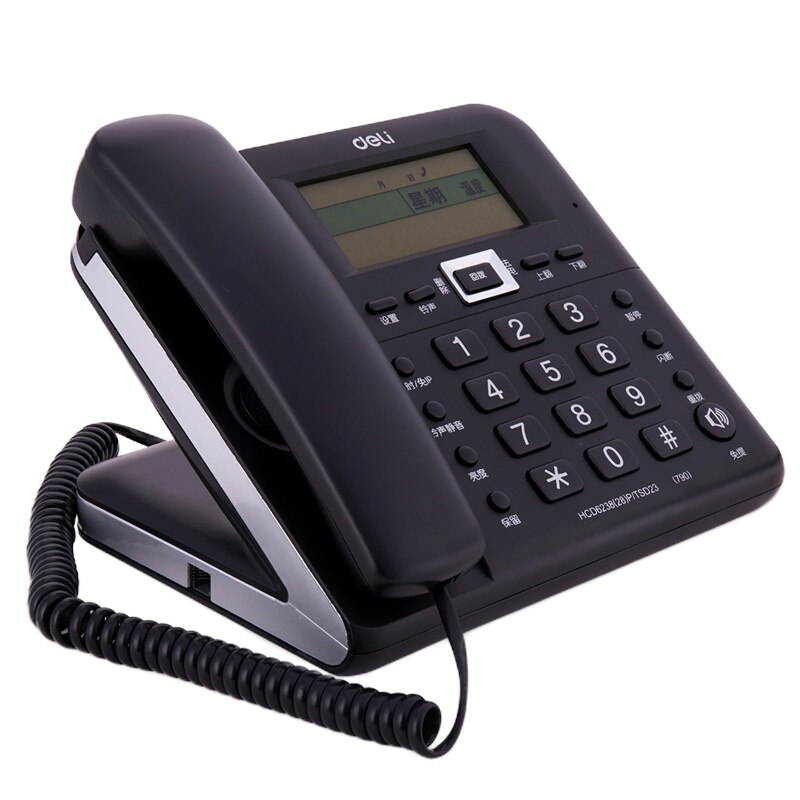 得力(deli)790电话机座机 黑色 固定电话 大屏来电显示30°倾角S
