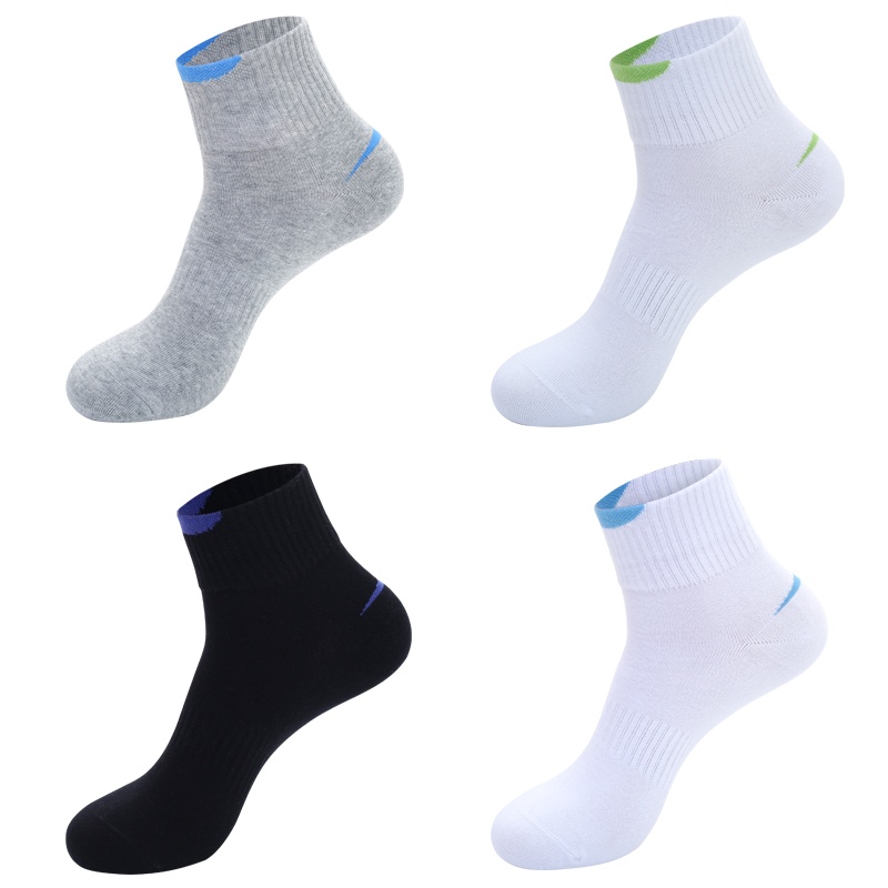 洛恋袜子男中筒运动袜纯棉袜吸汗防臭秋冬季加绒加厚保暖不起球4/5双装