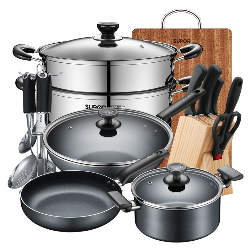苏泊尔(SUPOR) 爱家不粘十七件套锅