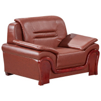 富和美皮艺沙发办公沙发接待会客办公室家具办公沙发37单人沙发