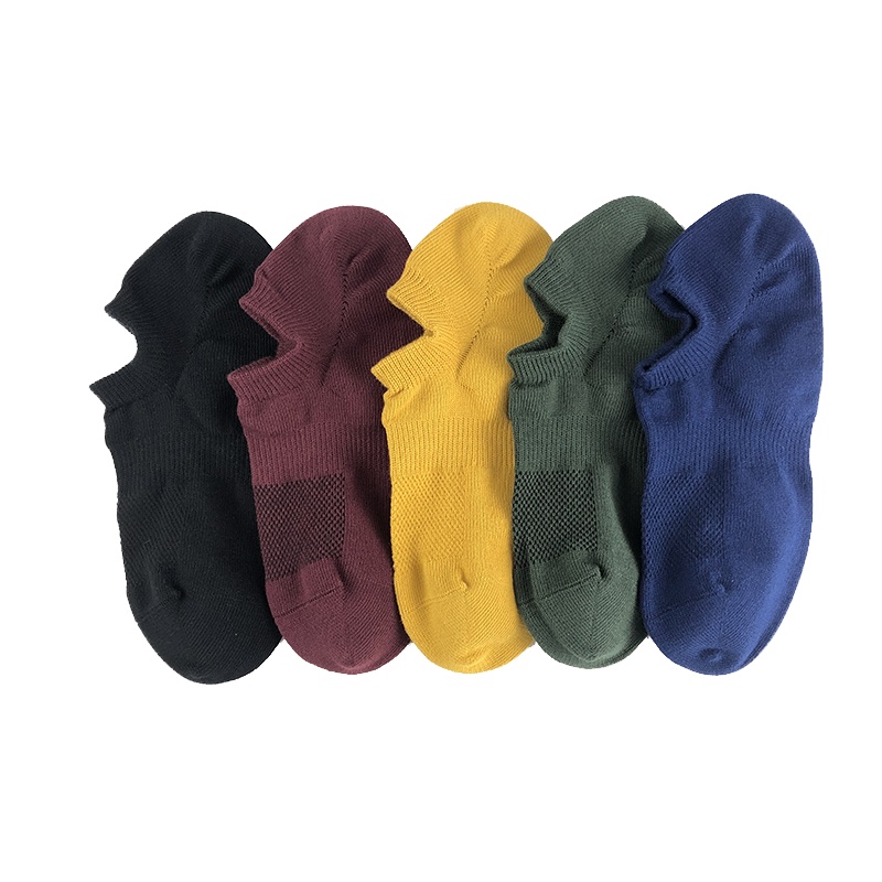 Heheng·和亨 2019年秋季新款纯手工缝头无胶防滑网眼透气船袜运动袜四季袜低帮短袜棉袜男