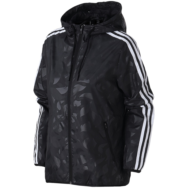 【自营】adidas阿迪达斯女子外套夹克连帽休闲运动服DM5334 L DM5334黑色