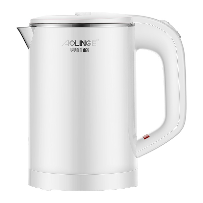 奥林格ALG-C57迷你电热烧水壶便携式旅行小型容量功率学生宿舍家用电热水杯304不锈钢一体内胆电水壶600ml 卓越白