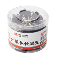 晨光 ABS92735 25mm黑色长尾夹2筒装 48只/筒燕尾夹蝴蝶夹凤尾夹文件夹子金属夹长尾夹/白钢夹/票夹