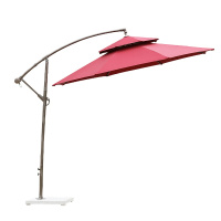 户外遮阳伞大太阳伞 3米 注水注沙底座 酒红色