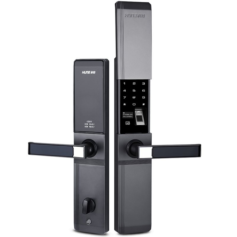 HUNE科裕家用智能门锁81-F网络版 防盗门大门指纹锁 密码锁 电子锁 玛瑙黑