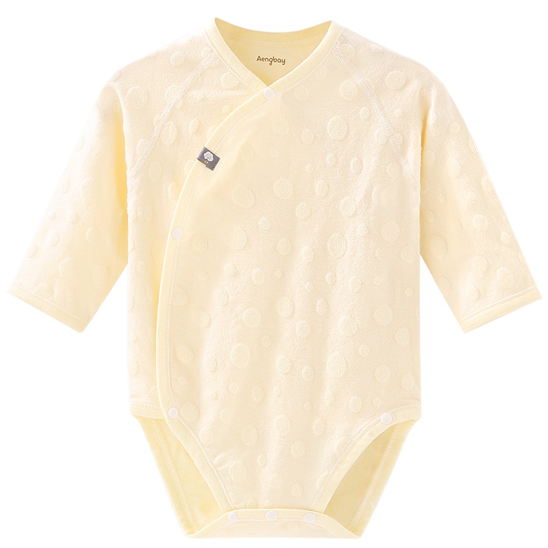 Aengbay婴儿包屁衣春秋季三个月宝宝睡衣无骨三角哈衣爬服连体衣