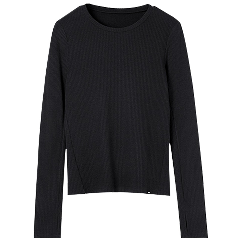 蕉下圆领低领打底衫秋冬女士长袖内搭百搭黑白色针织莫代尔打底衣