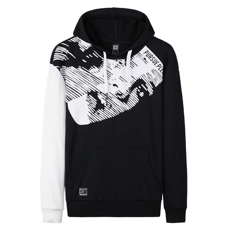 POPPLE翔豪 男士连帽卫衣2019冬季新款潮流宽松带帽衫上衣