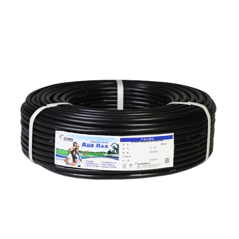 电缆 BV 10平方国标铜芯电线单芯硬线 100米 黑色