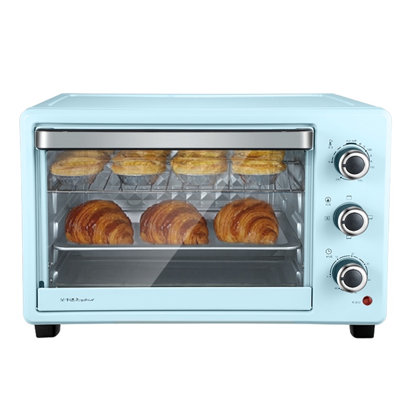 荣事达电烤箱蓝色升级款家用商用烘焙多功能微电脑式上下调温热风循环低温发酵智能RK-32B