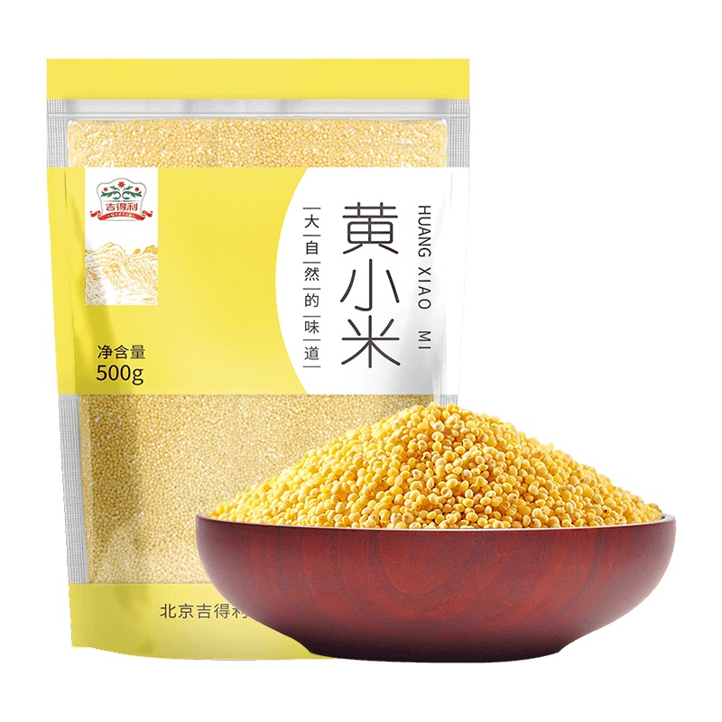 吉得利 黄小米500g 新小米食用月子粥 粗粮 无添加五谷杂粮新米粥伴侣