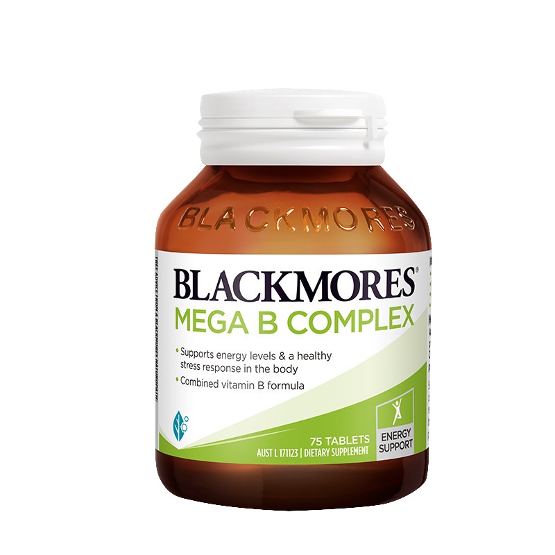 BLACKMORES/澳佳宝维生素B族75粒/瓶上班族熬夜应酬必备 应对疲劳保持活力 适合学生上班族体力劳动者 澳洲进口