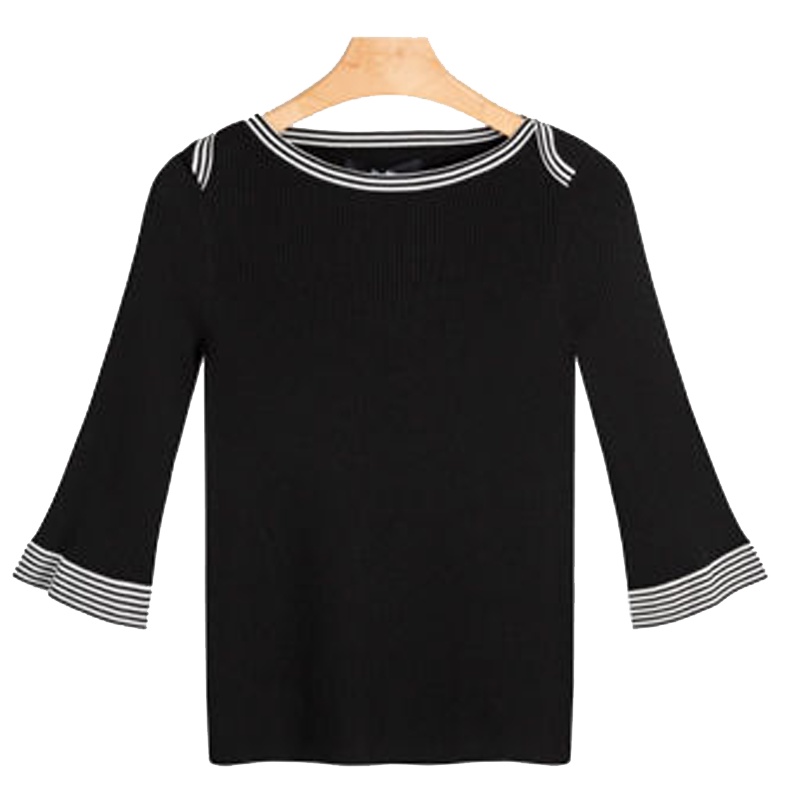 拉夏贝尔Puella新款简约薄款套头修身显瘦打底针织女20011595_30