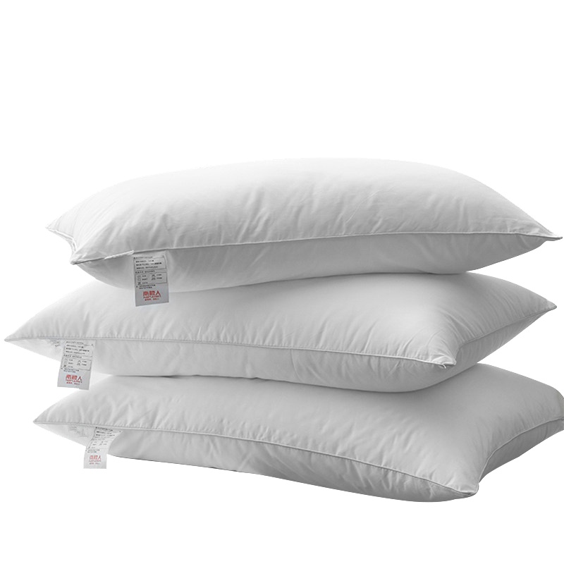 南极人(NanJiren)家纺 羽丝绒枕头枕芯 床上用品磨毛压花单边枕单只/一对单人纤维护颈枕