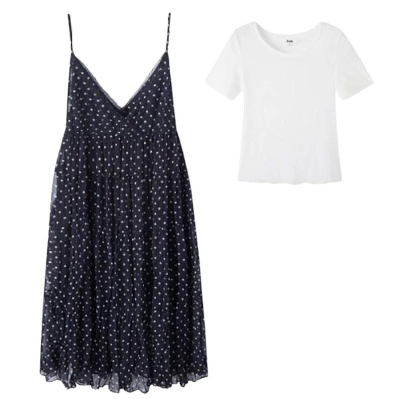 【专柜同款】Puella气质圆点吊带长裙两件套女2020新款夏季韩版宽松V领高腰显瘦套装女20014874