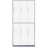震海更衣柜员工储物柜更衣室铁皮柜钢制四六门衣柜办公室带锁柜子