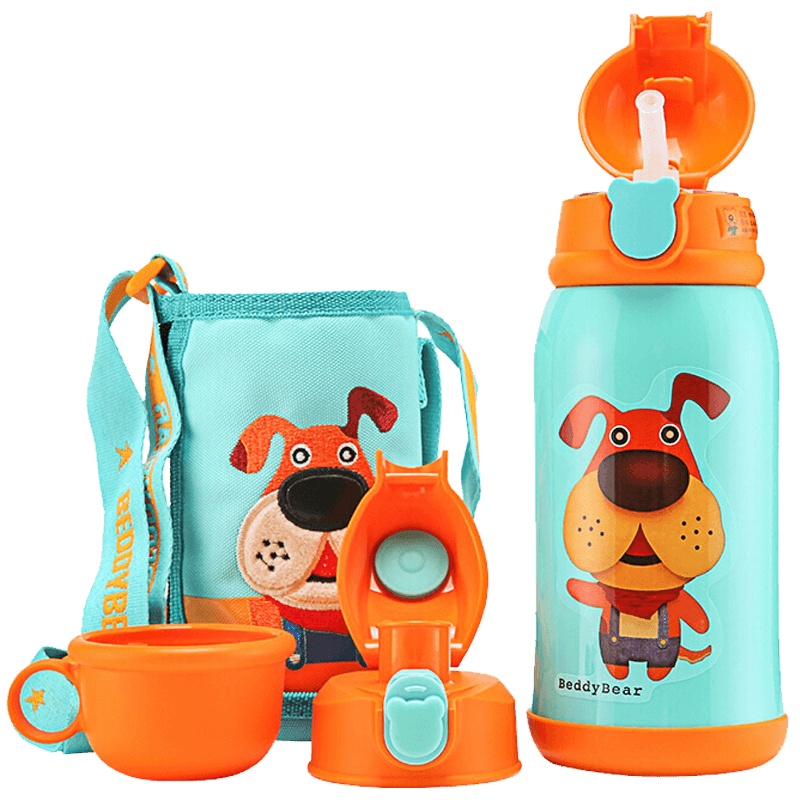 (延迟发货)杯具熊野望悟空儿童保温杯学饮杯带吸管儿童水杯316不锈钢内胆宝宝儿童保温壶300mlBEDDYBEAR套