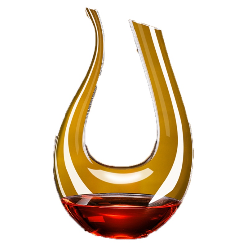 家用水晶玻璃醒酒器欧式红酒葡萄酒分酒器法耐调酒器小号酒壶_长空心醒酒器1.2L