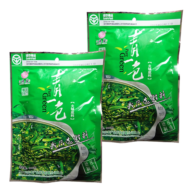 德庄 青一色火锅底料300g*2袋 袋装 调味品调味料 火锅料麻辣烫冒菜串串青花椒鱼调料 正宗川味 椒香十足