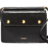 【预定】BURBERRY/博柏利 Title - 迷你口袋细节麂皮拼皮革泰尔特手袋 19*5*15CM