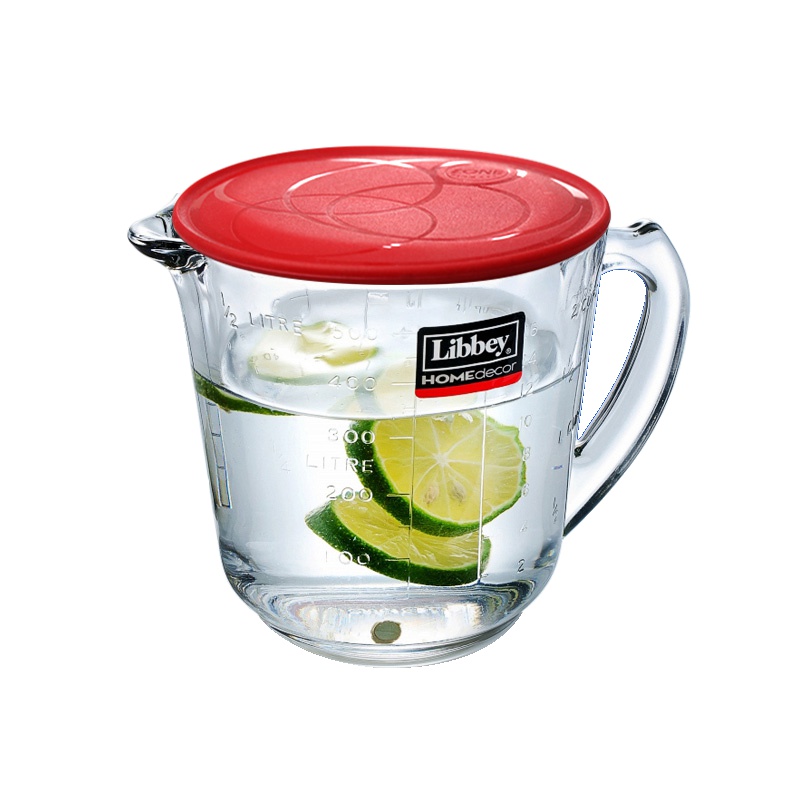 [墨西哥原装进口]Libbey利比量杯500ml进口玻璃杯量杯带刻度手柄计量杯牛奶杯烘培杯家用带盖