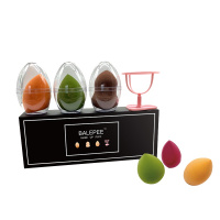 [3个装送托架]贝朴(BALEPEE)多彩海绵美妆蛋礼盒装 干湿两用柔软有弹性