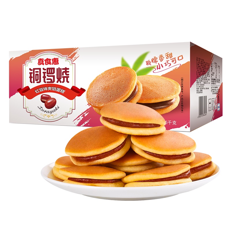 真食惠铜锣烧红豆味夹馅蛋糕1050g